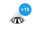 Multipack 15x Noxion LED Downlight Apollo 9W 1100lm 60D - 840 Cool White | 145mm - Cutout 120mm - Alu Reflector - UGR <19